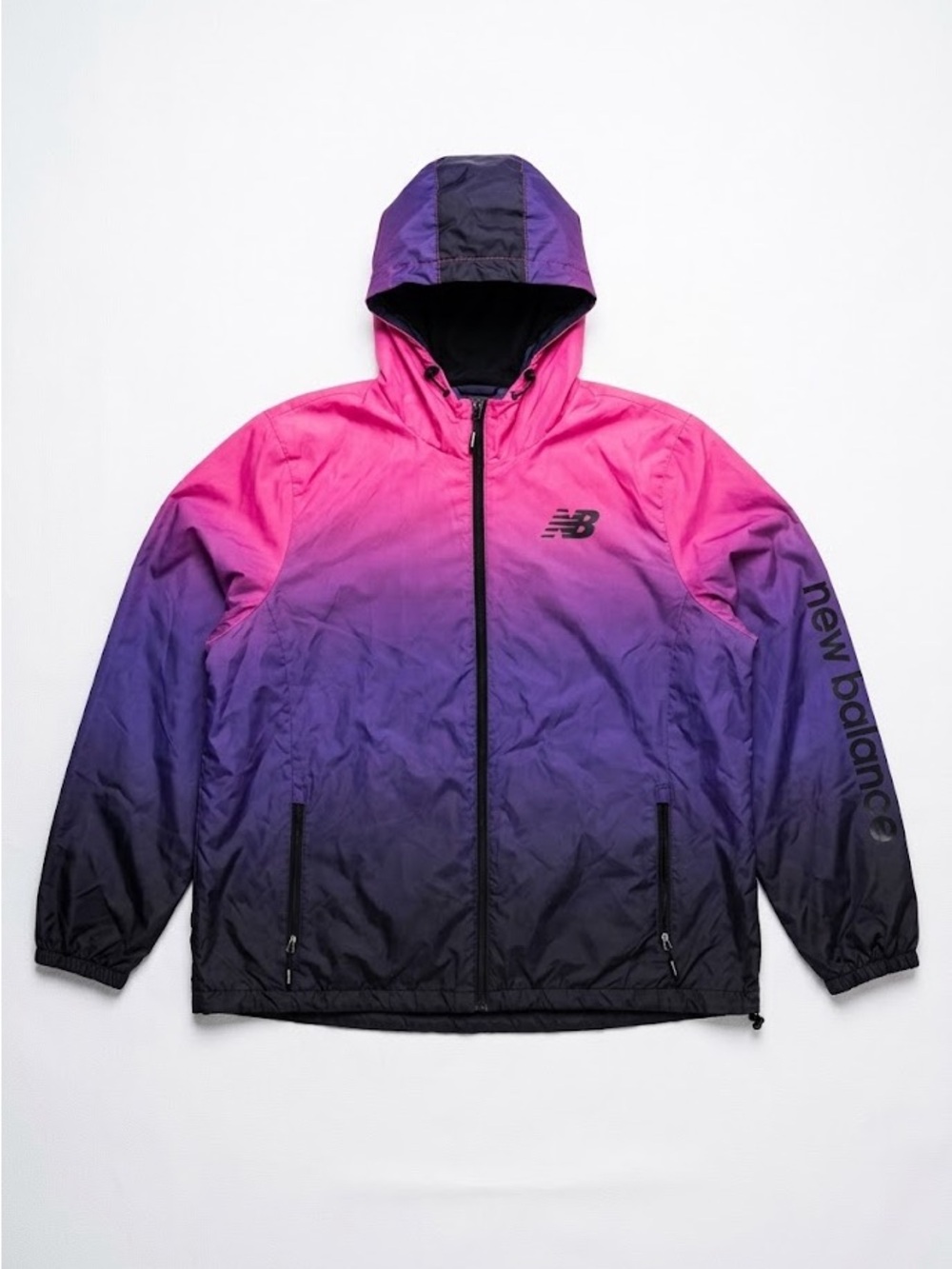New Balance Kids Pink to Purple Ombre Hooded Windbreaker